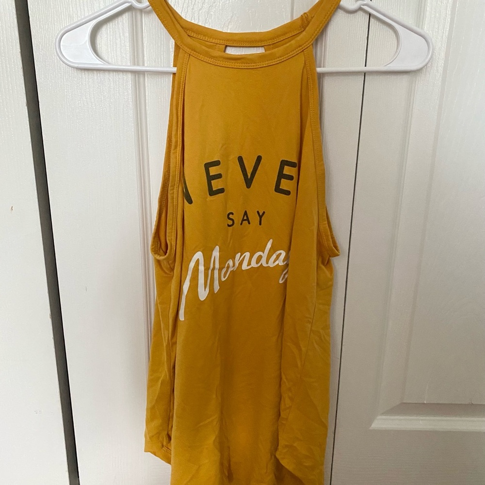 “Never say Monday” flowy halter neck tank